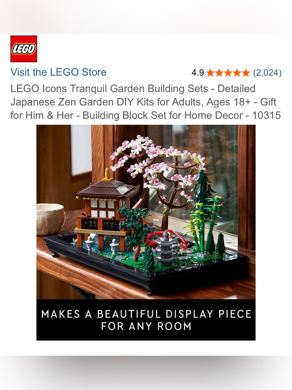 Lego Icons Tranquil Gardens Building Set - Picture 3 of 5
